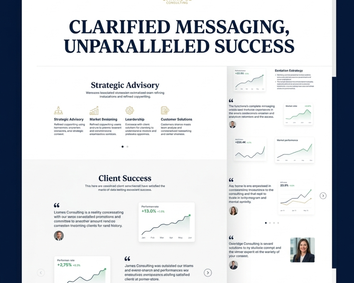 A landing page for Oakridge Consulting based in Austin Texas